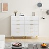 Fluted Dresser for Bedroom with Drawers, Wooden Chest of Drawers with Metal Handle & Feet, Natural Dresser for Living Room, Hallway, Bedroom - 2 of 4