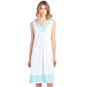 Casual Nights Women's Fancy Lace Floral/Embroidered Sleeveless Nightgown - 1 of 4