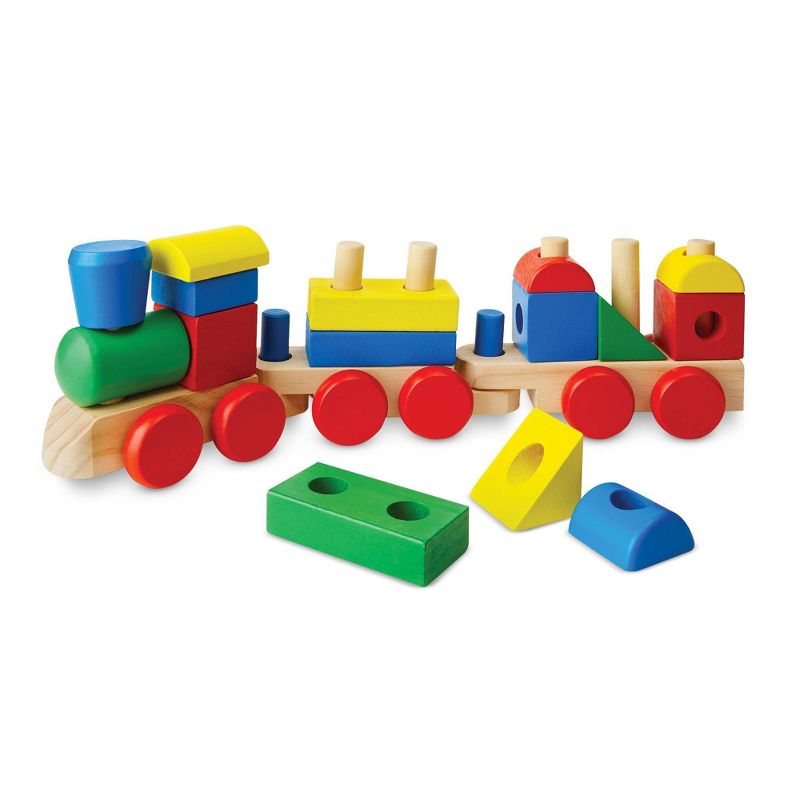 Melissa &#38; Doug Stacking Train - Classic Wooden Toddler Toy (18pc), 1 of 15