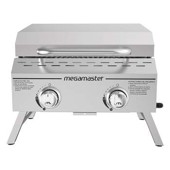 Megamaster 2-Burner Portable Stainless Steel Tabletop 16000 BTU Gas Grill 820-0033M