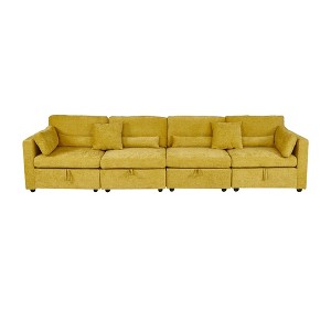 Modern Minimalist Cream Two-Seater Sofa - 1 of 4