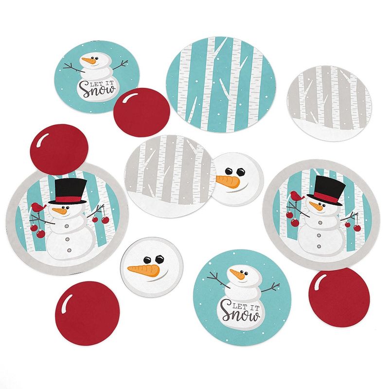 Big Dot of Happiness Let It Snow - Snowman - Holiday Party Giant Circle Confetti - Christmas Party Decorations - Large Confetti 27 Count, 1 of 8