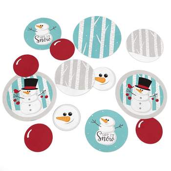 Big Dot of Happiness Let It Snow - Snowman - Holiday Party Giant Circle Confetti - Christmas Party Decorations - Large Confetti 27 Count