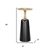HomeRoots 26" Gold and Black Aluminum and Iron Round Pedestal End Table - 3 of 4