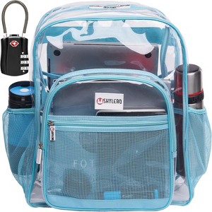 Heavy Duty Clear Backpack with TSA Lock & 2-Way Zipper, PVC Bookbag for Secure Travel & Events - 1 of 4