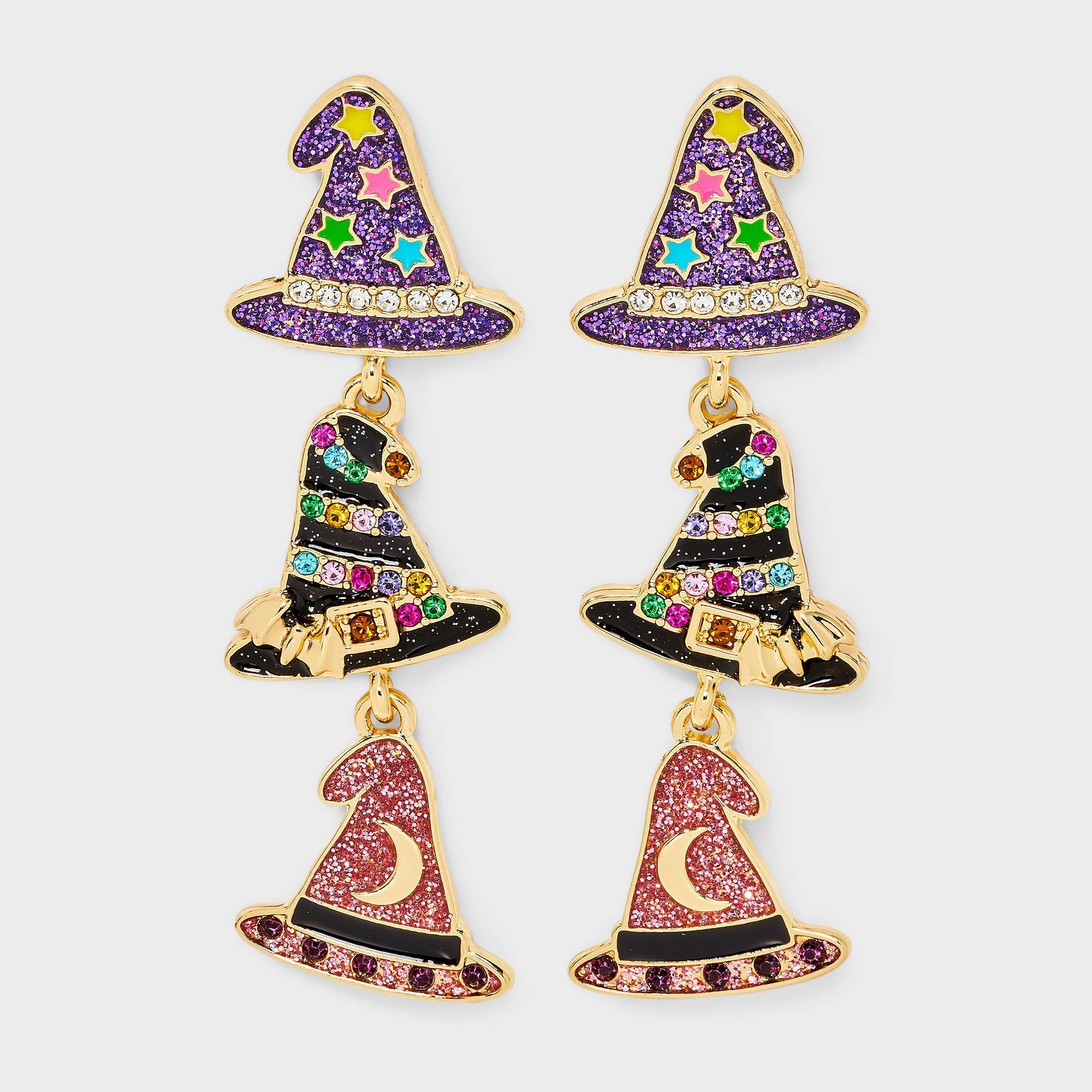 SUGARFIX by BaubleBar Halloween Dressed To Distress Earrings - Purple/Black/Pink