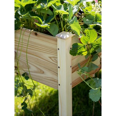 Natural Wood Elevated Outdoor Garden Bed Planter