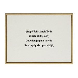 Kate and Laurel Sylvie Jingle Bells Jingle Bells Framed Canvas by The Creative Bunch Studio, 18x24, Bright Gold - 1 of 4