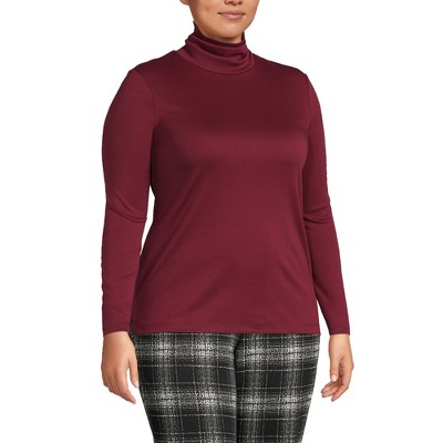 Lands' End Women's Supima Cotton Fitted Long Sleeve Turtleneck