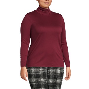 Lands' End Women's Supima Cotton Fitted Long Sleeve Turtleneck - 1 of 4