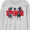Superman Kal-El Poses 90th Anniversary Retro Art Adult Black Crew Neck Long Sleeve Tee - 2 of 2
