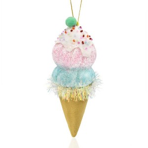 Gloria Duchin Pink Ice Cream Cone Tree Ornament - 1 of 3