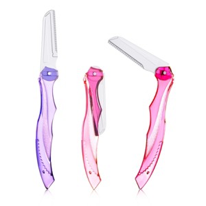 Zodaca 3 Pack Face Razors for Women & Men Shaving, Dermaplane Eyebrow Sharper Knife for Facial Hair Removal Tool - 1 of 4