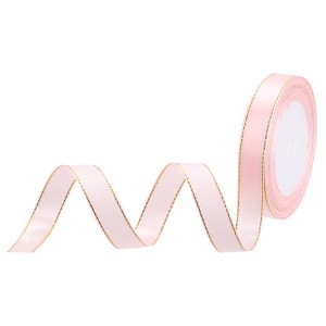 Unique Bargains Double Face Wide Satin Ribbon with Gold Edges for Wedding Bouquet - 1 of 4