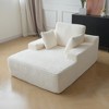 WJSHOME Oversized Chaise Lounge Chair Indoor, Plush Corduroy Boneless Sofa Bed, Cloud Reading Chair with Throw Pillow for Living Room - 3 of 4