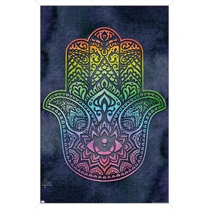 Trends International Brigid Ashwood - Rainbow Hamsa Framed Wall Poster Prints - 1 of 4