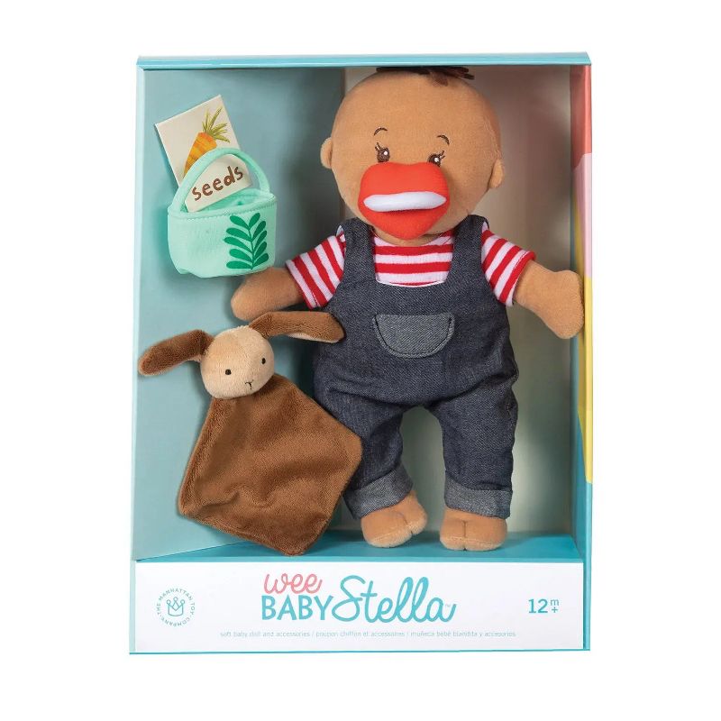 Manhattan Toy Wee Baby Stella Tiny Farmer 12" Soft Baby Doll Set., 2 of 9