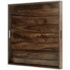 KINWELL Square Black Walnut Wood Serving Tray Ottoman Tray with Handles - 4 of 4