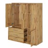 ORRD 4 Door Wardrobe Armoire Closet with 3 Drawers, Natural - 2 of 4