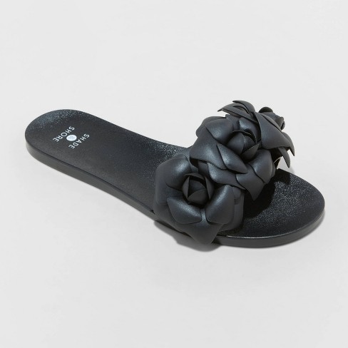 Womens black hot sale jelly sandals