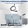 Dual-Tank Commercial Deep Fryer,  Stainless Steel Countertop Fryer Machine with Baskets and Lids - 3 of 4