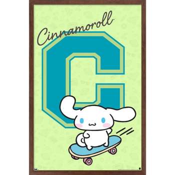 Trends International Hello Kitty and Friends: 24 College Letter - Cinnamoroll Framed Wall Poster Prints