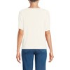Lands' End Women's Elbow Sleeve Supima Cotton Boatneck T-Shirt - 2 of 3