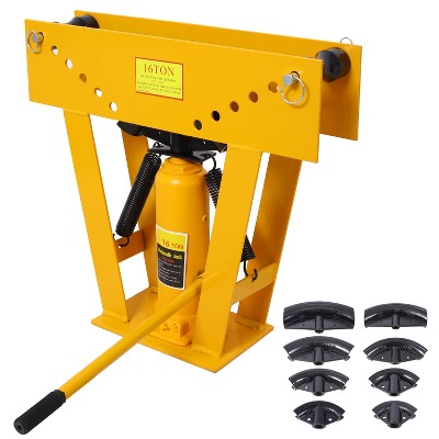 16Ton Tube Roller Bender Pipe Rolling Machine With 8 Dies (1/2", 3/4", 1", 1-1/4", 1-1/12", 2", 2-1/2", 3") Adjustable Rollers For 90-180° Bending
