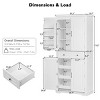 Farmhouse Pantry Cabinet with 3 Pull Out Organizers, 6 Door Shelves & 2 Drawers, 71" Tall Kitchen Storage Hutch for Dining Room-3irtyhousy - 4 of 4