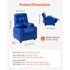 VEVOR Kids Reclining Chair, Toddler Recliner with Cup Holders and Pockets, 107° to 126° Adjustable Backrest, Easy-to-Clean PU Leather Recliner, Blue - 4 of 4