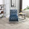 Okak Luxurious Velvet Button Tufted Chaise Lounge Chair with Transparent Feet,Comfy Upholstered Accent Chair for Bedroom,Living Room,Office - 3 of 4