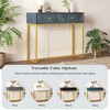 Whisen Modern Stripe Design Console Table with Two Drawers and Metal Legs - 4 of 4