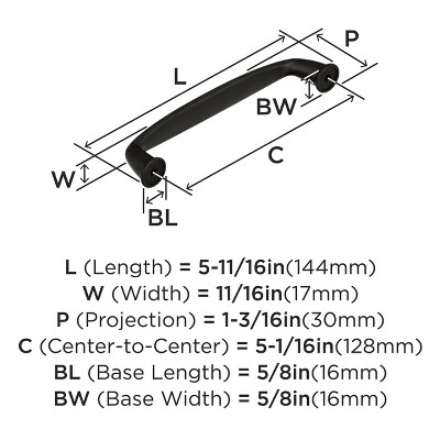 Kane 5-1/16 Inch Black Bronze Cabinet Pull