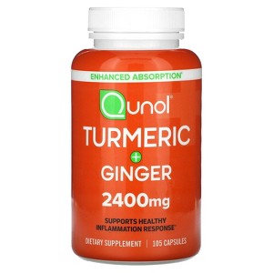 Qunol Turmeric + Ginger, 2,400 mg, 105 Capsules (800 mg per Capsule) - 1 of 2