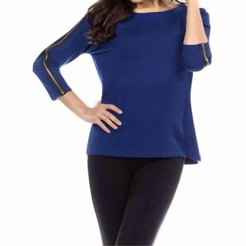 Women's Kashmira Contrast Zip-Sleeve Sweater - ANGEL - image 1 of 2