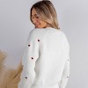 Women's Heart Print Long Sleeve V-Neck Cardigan - Cupshe - 4 of 4