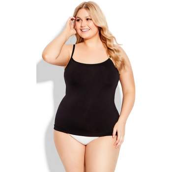 Buy SHAPERX Women's Cotton Tank Top with Shelf Bra Adjustable Wider Strap  Camisole Basic Cami Tanks Plus Size Pack of 1 (2XL, Black) at