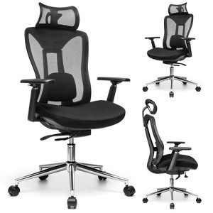 SUGIFT Ergonomic Office Chair with 3D Headrest, Adjustable Armrests, Lumbar Support & Recline – Mesh Back, Cushioned Seat, 330 lbs Capacity - 1 of 4