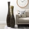 Sullivans 39.5" & 47.5" Two-Toned Woven Rattan Vases Set of 2, Gray - 3 of 4