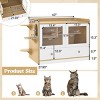 INFURNIC Decorative Storage Cabinets Cat Litter Box Enclosure with Drawer Stairs and Side Table Design, White, 43"*23.6"*27.95" - 4 of 4