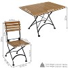 Sunnydaze Indoor/Outdoor Essential Chestnut Wood Folding Patio Table and Chairs Set - Brown - 7pc - 3 of 4