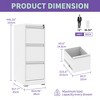 Anybear 3 Drawer Metal Vertical File Cabinet with Lock - 3 of 4