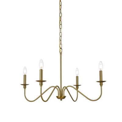 Elegant Lighting Rohan 30 inch chandelier in Satin Gold