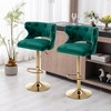 Set of 2 Upholstered  Swivel Bar Stools With Back and Footrest-ModernLuxe - 2 of 4