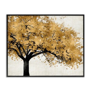 Stupell Industries Traditional Tree with Autumn Leaves over Neutral Framed Giclee Art - 1 of 4