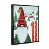 Stupell Industries Gnome Skiing Winter Slopes Black Floater Framed Canvas Wall Art - 3 of 4