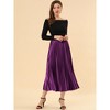 INSPIRE CHIC Women's Party Elastic Waist Metallic Shiny Accordion Pleated Midi Skirt - 3 of 4