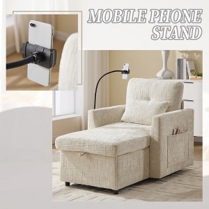 MOONMISS chenille lazy  recliner  with storage backrest and cell phone bracket  for living room bedroom small householdop Arcade Games - 1 of 4