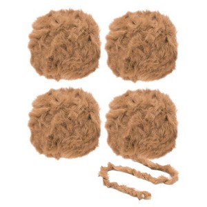 Unique Bargains Polyester Faux Fur Yarn Soft Chunky Crocheting Yarn Light Brown 4 Skeins 35yds - 1 of 4