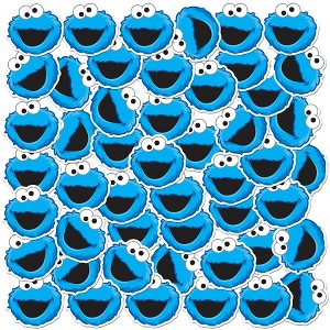 Sesame Street Cookie Monster Face 50ct Vinyl Large Deluxe Stickers Variety Pack - 1 of 4